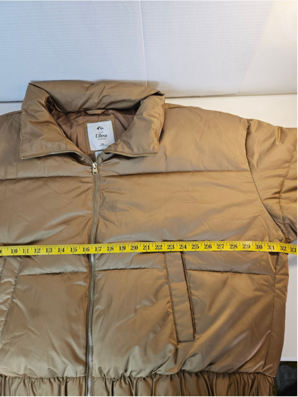 Abercrombie & Fitch Ultra Collection Mini Puffer Jacket Satin Brown Size XXL - Picture 14 of 15